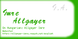 imre allgayer business card